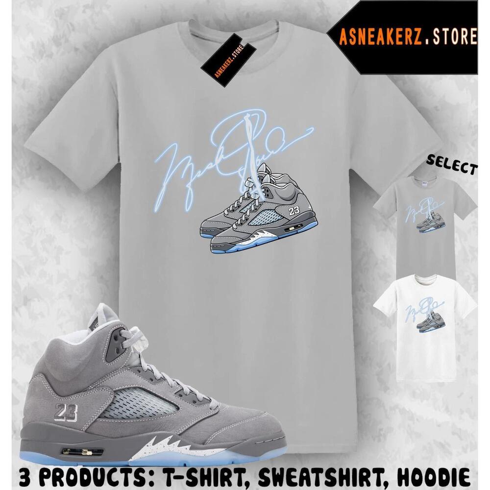 Tee Shirt Matching Aj 5 Wolf Grey 2026 To Match Mj 5S T-Shirt